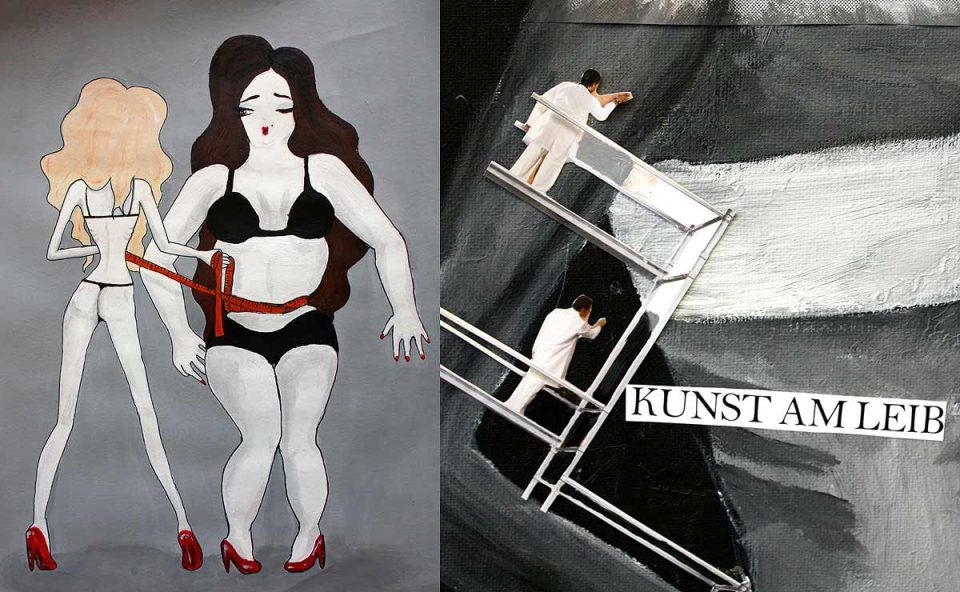 Künstlerische Auseinandersetzung mit Schönheitsnormen und der "Vermaßung" weiblicher Körper durch die Gesellschaft.