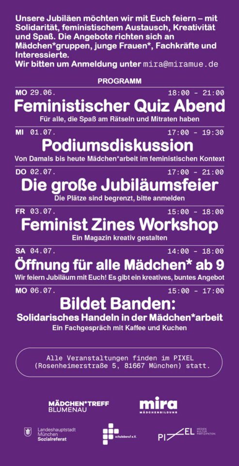 30 Jahre mira - Flyer Rückseite